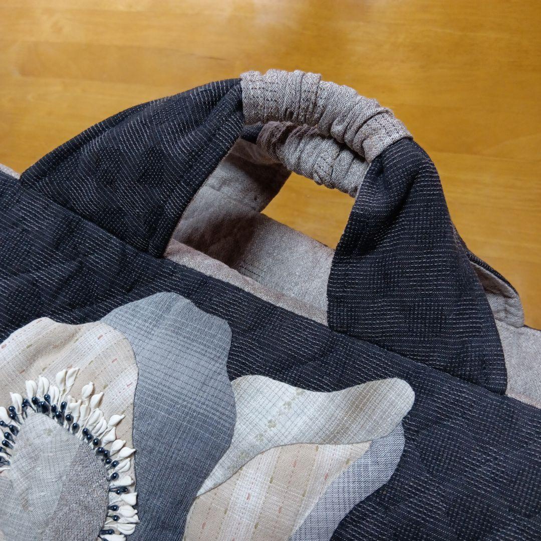 花のアップリケバッグ　パッチワーク　ハンドメイド