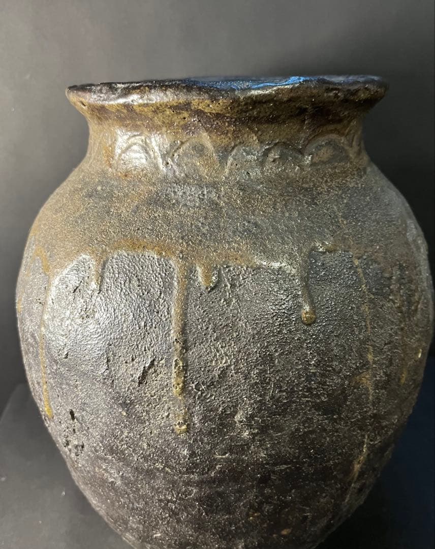 古越前 越前焼　幕末から明治　古美術　釉薬　茶道　華道 骨董品 古美術