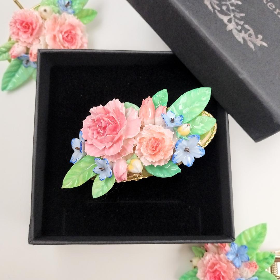絵画のような薔薇のバレッタ/ヘアクリップ