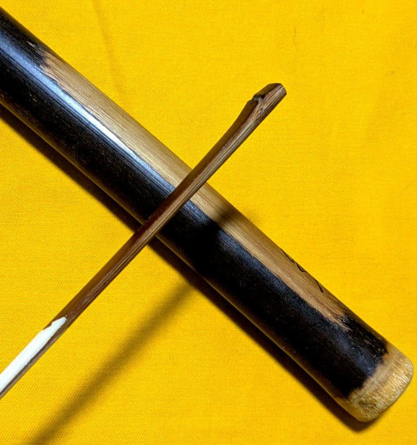 【閉店売り尽し】天然煤竹茶杓 鈎挟継　利休型