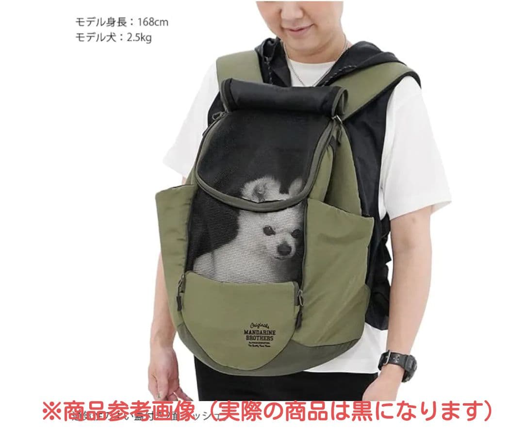 マンダリンブラザーズペット用キャリーバッグ　ウィンストンハグバッグ　ブラック