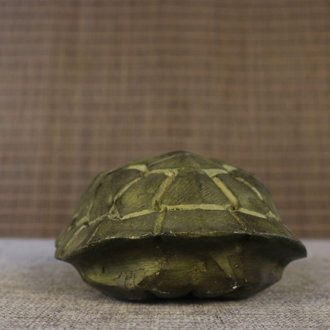 銅器 亀の甲羅の 置物 富甲天下 装飾品 工芸品 美術品