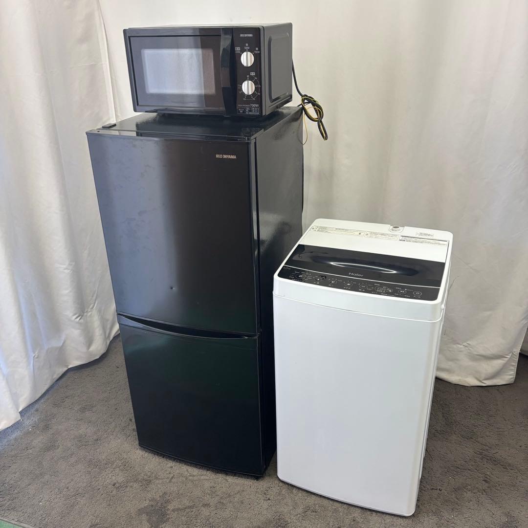 270⭕️洗濯機　冷蔵庫　電子レンジ　家電セット　一人暮らし　安い　黒　設置無料