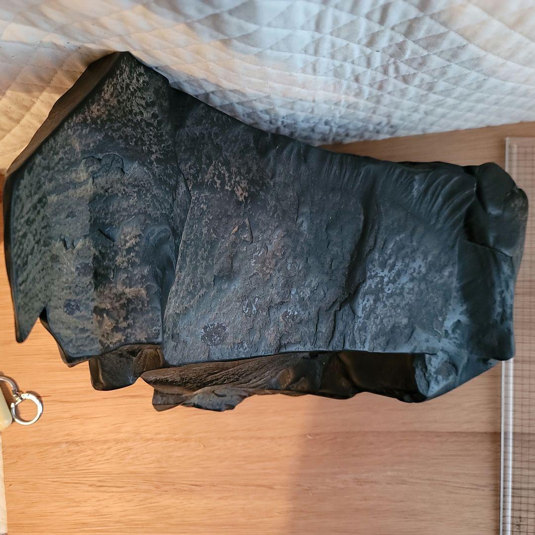 和硯　龍渓硯　作家物　自然石　蓋付硯　希少一点物　長野県上伊那天竜川上流産出