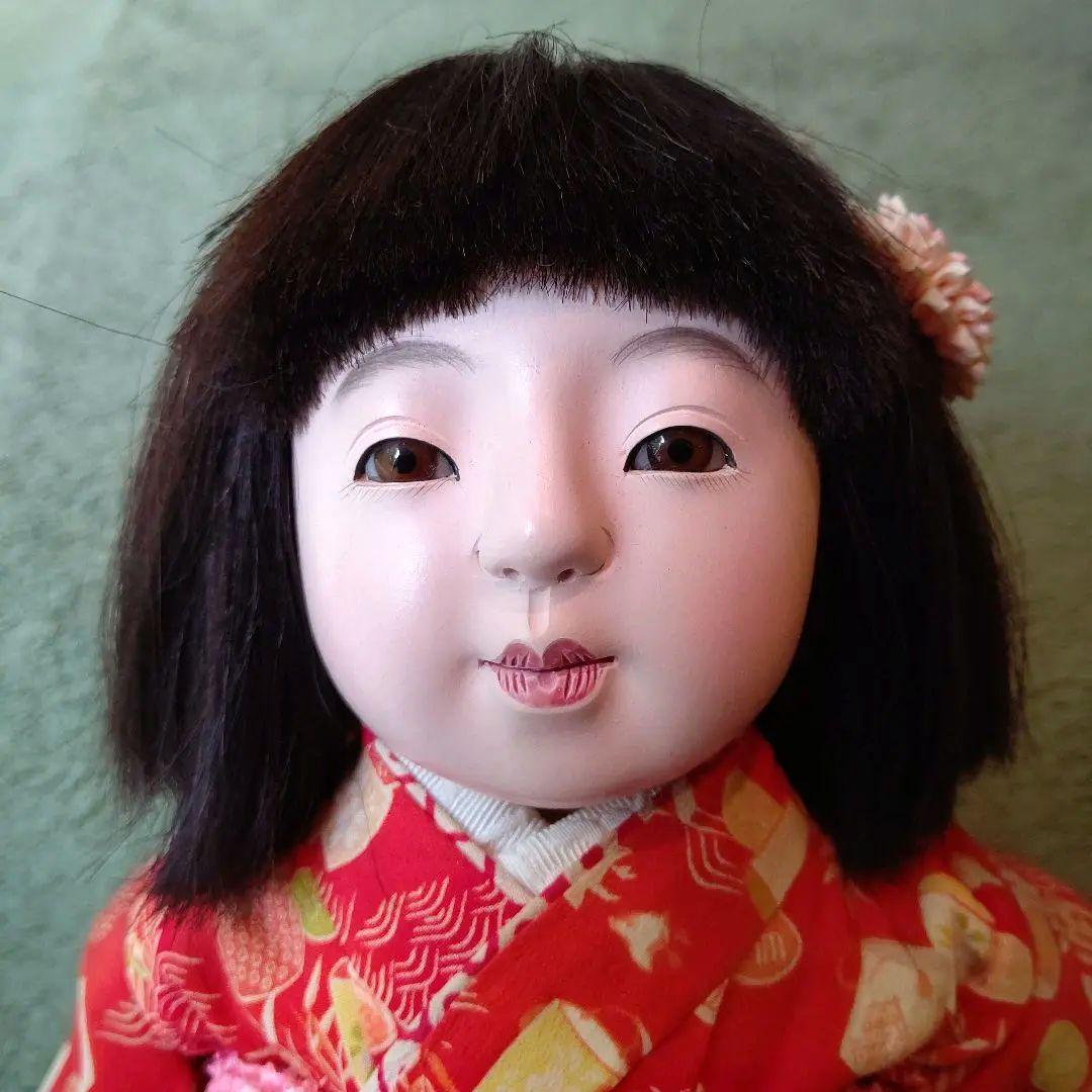 芳龍斎 上手　市松人形 昭和16年～20年 腕布交換済み 梨地 人形