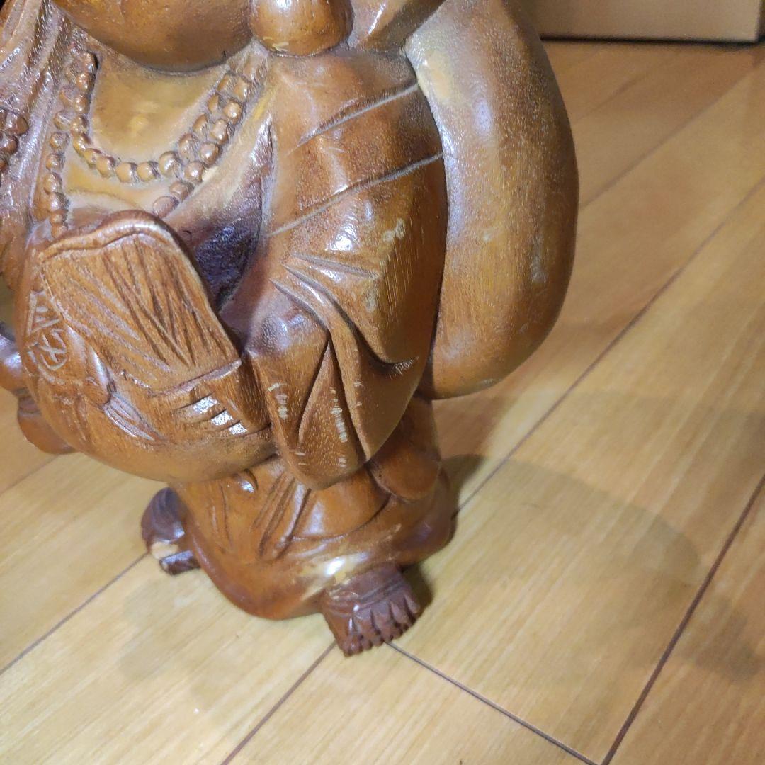 薫作袋様木彫り像