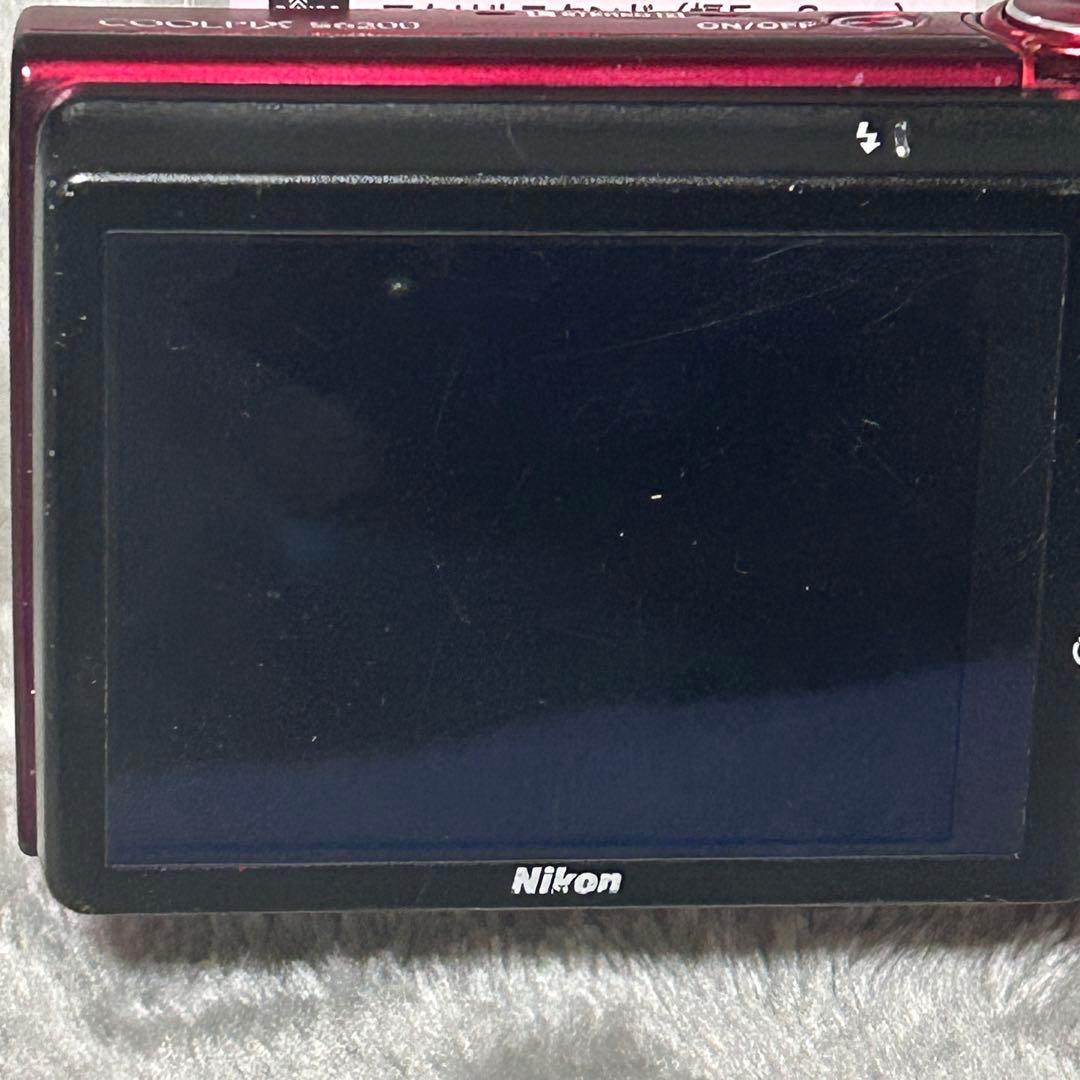 【動作品】Nikon COOLPIX S6200 レッド　充電ケーブル　電池付き