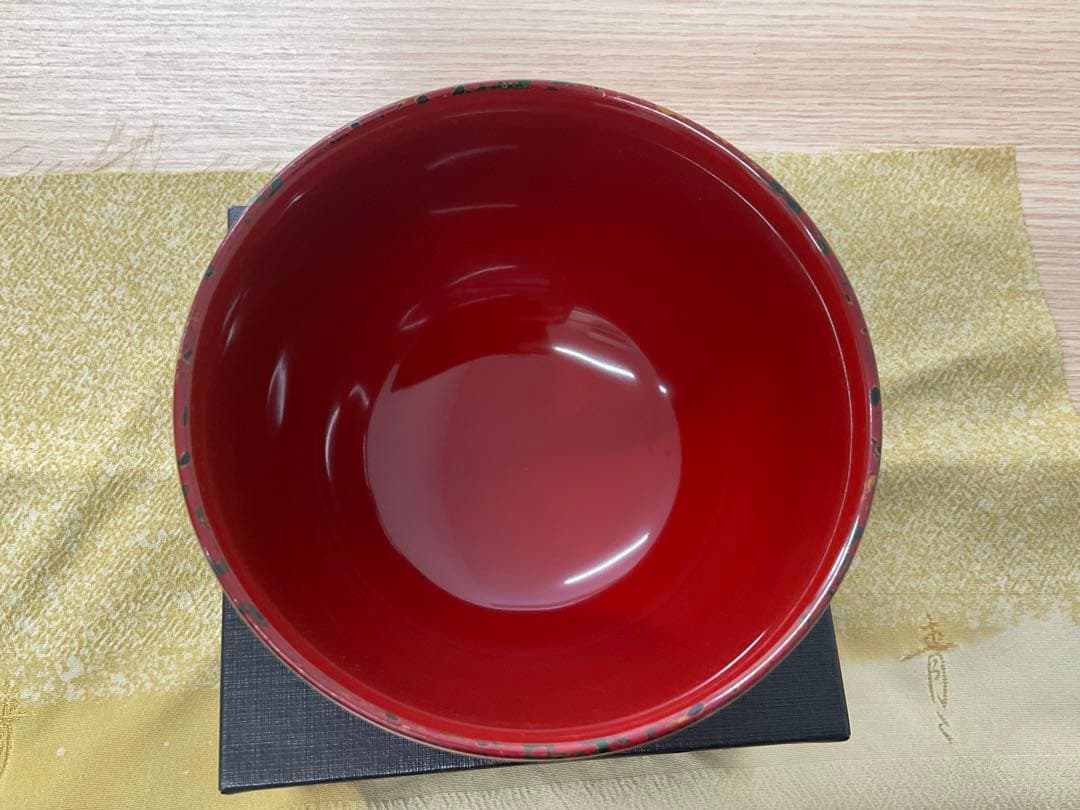 未使用品　津軽塗　汁椀 赤　専用箱付き