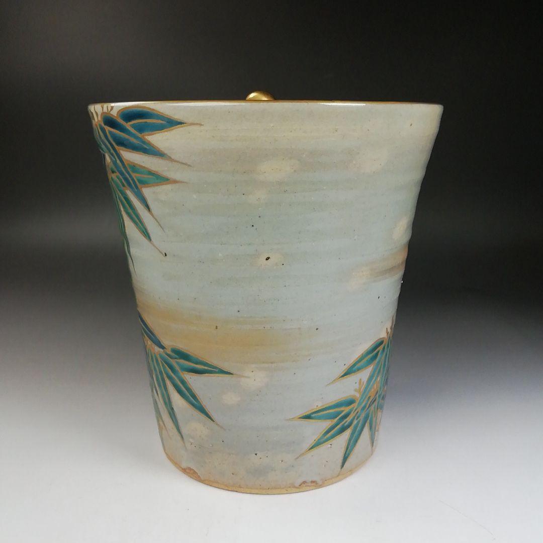Ｗ１１９　水指　『乾山写　竹文』『平安　隆雲 造』　共箱　茶道具
