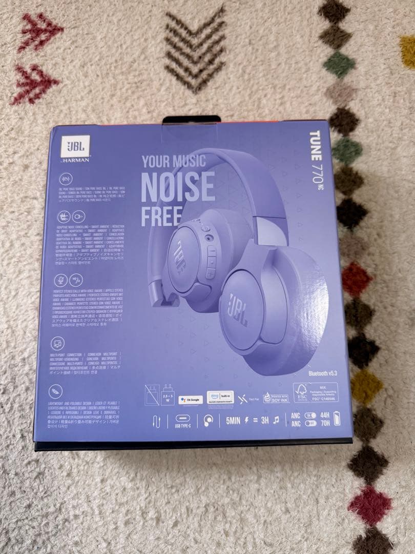 JBL TUNE 770NC ワイヤレスヘッドホン ラベンダー