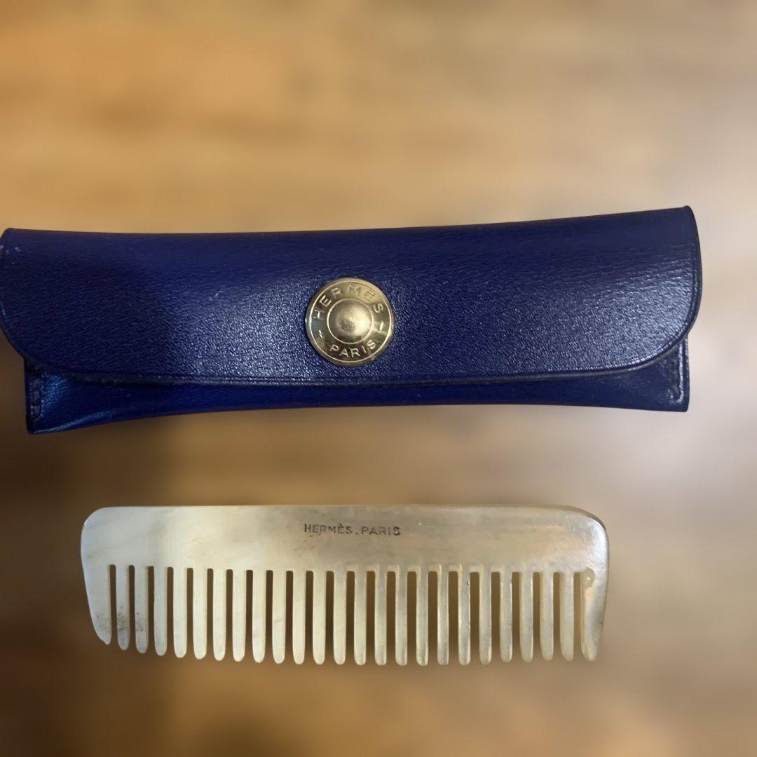 ⭐️エルメスバッファローホーン くし紺美品❗️⭐️