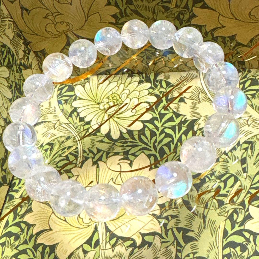 極上プレミアムコレクション✨レインボームーンストーンSAブレスレット　実物綺麗