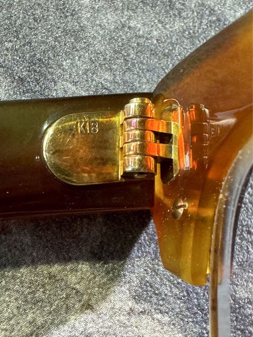 K18 べっ甲　メガネフレーム　本鼈甲　鼈甲　18金　眼鏡