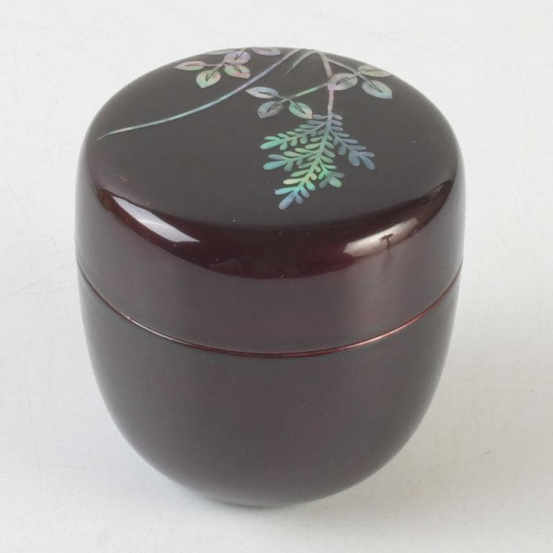 茶道具　螺鈿装飾　草蒔絵　棗　時代箱　V　9673