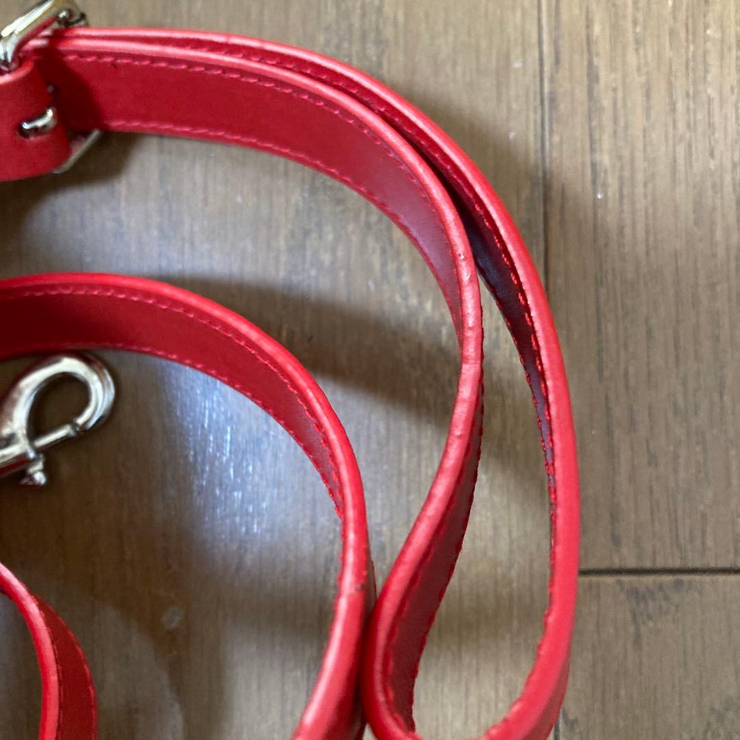 LOEWE レッド レザー使用 犬用リード 赤 未使用 ロエベ