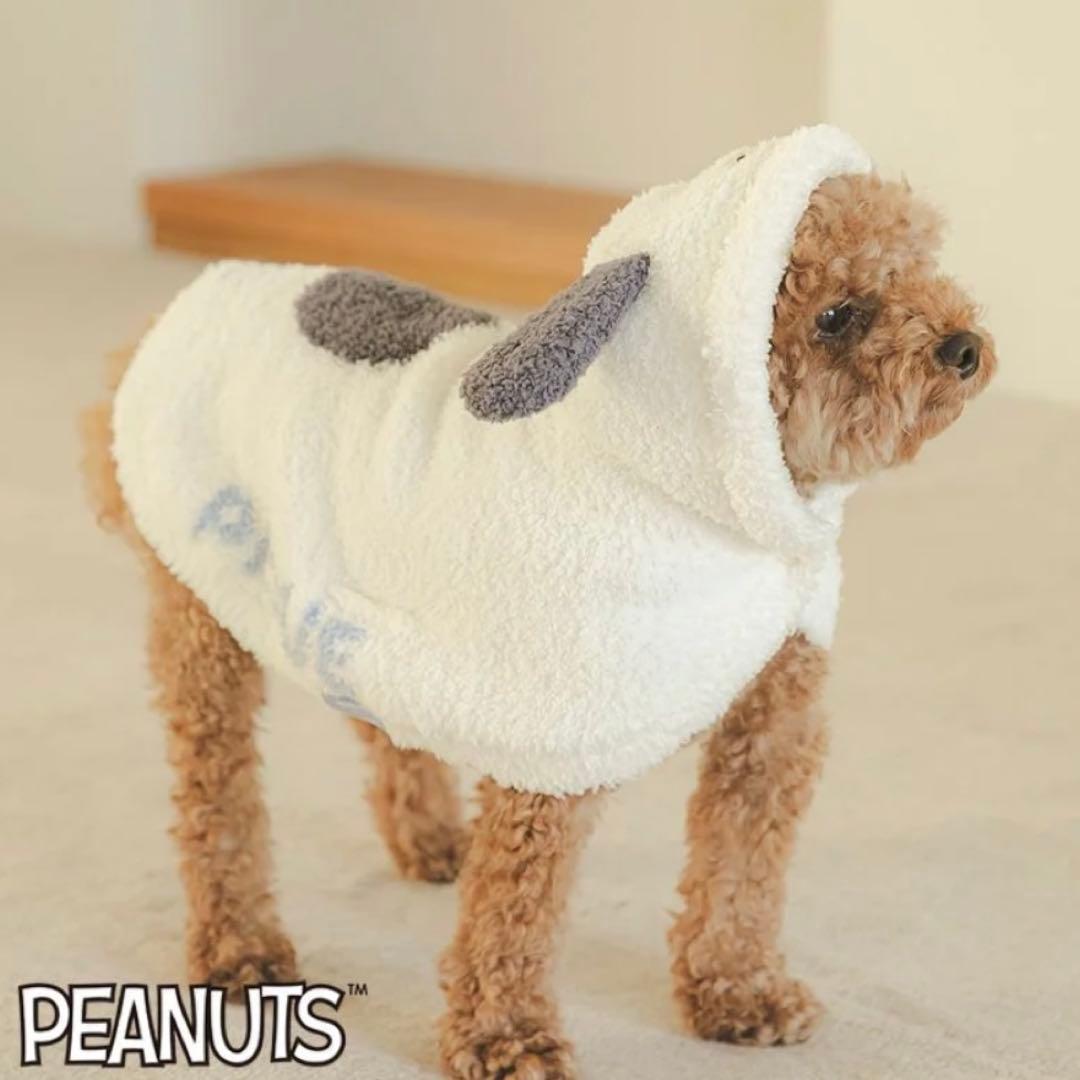 ジェラートピケ 【PEANUTS】スヌーピーベビモコケープ Lサイズ