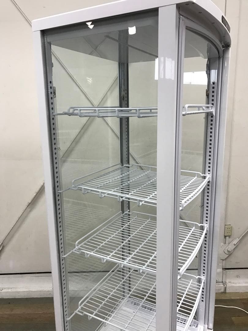 レマコム 4面ガラス冷蔵ショーケース 238L R4G-238SLW キャスター