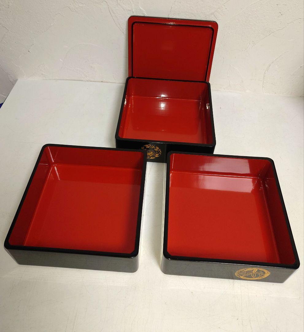 菊華堂 孔雀屋利吉 御重箱 三段重 本漆器 豪華金彩 蒔絵 竹 梅 菊 伝統工芸