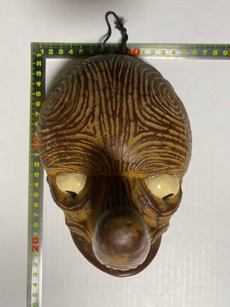 木彫りお面 壁掛け 魔除け 縁起物