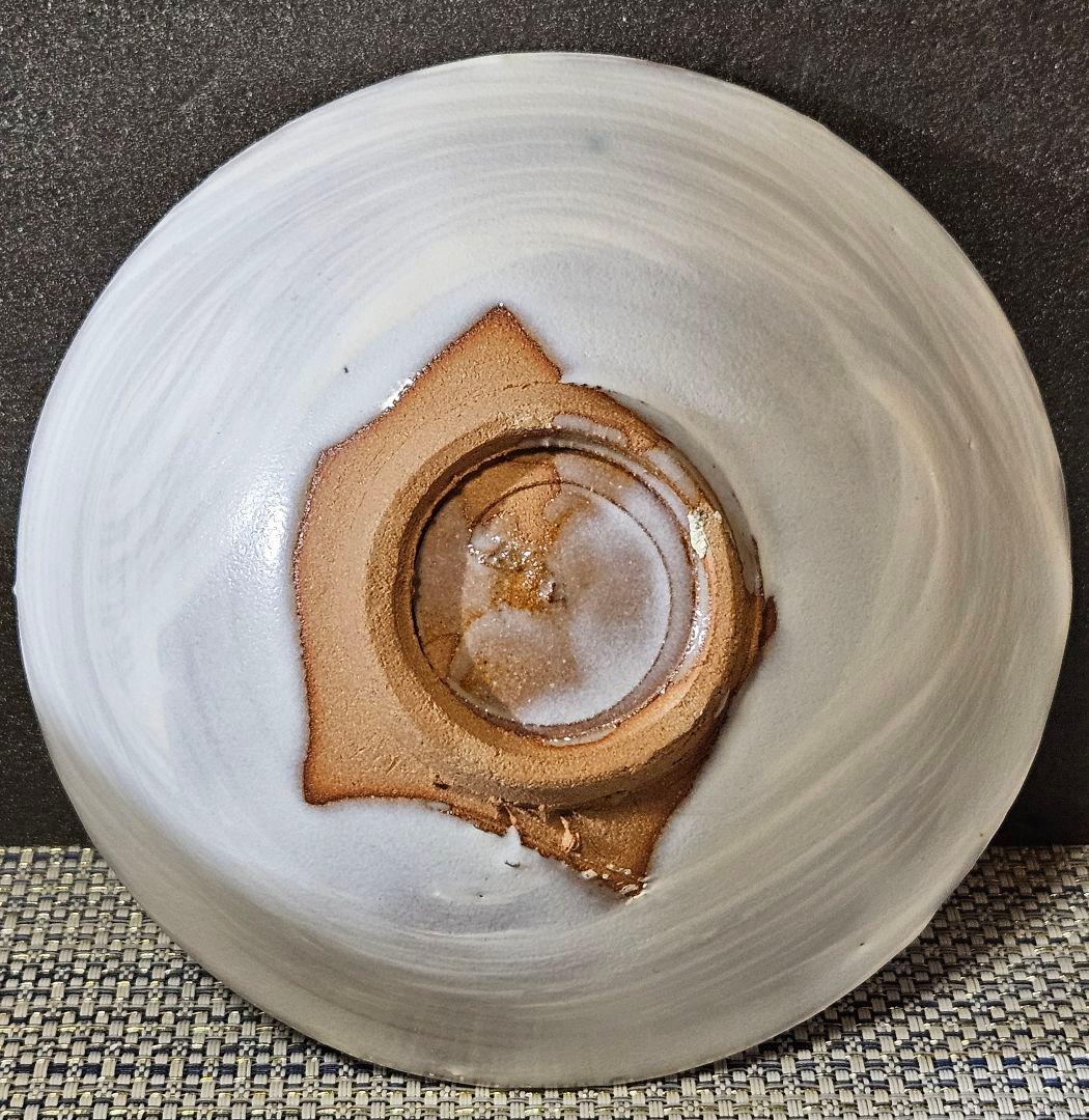 京焼　清水焼　日展作家　市川廣三 作　白釉 　刷毛目　茶碗　共箱　茶道具　茶器