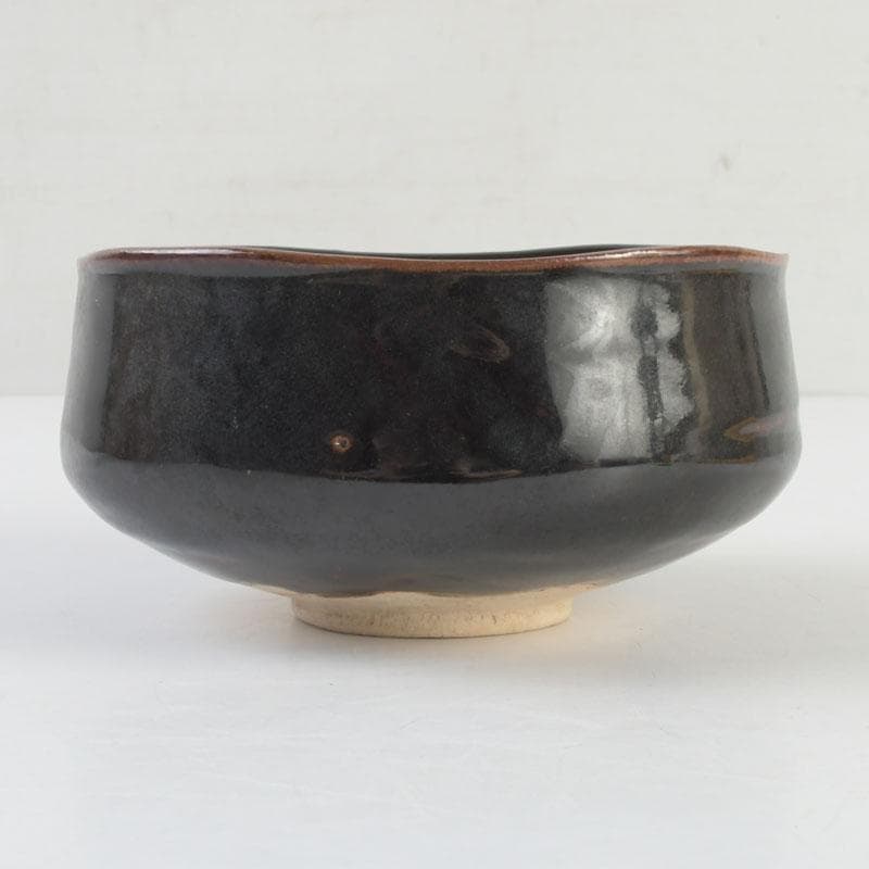 茶道具　華中亭道八造　黒釉　茶碗　共箱　V　9470