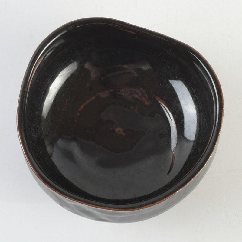 茶道具　華中亭道八造　黒釉　茶碗　共箱　V　9470