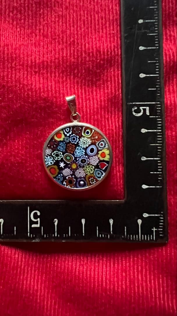 ☆新品☆ベネチアンガラス・カラフル花模様ペンダント