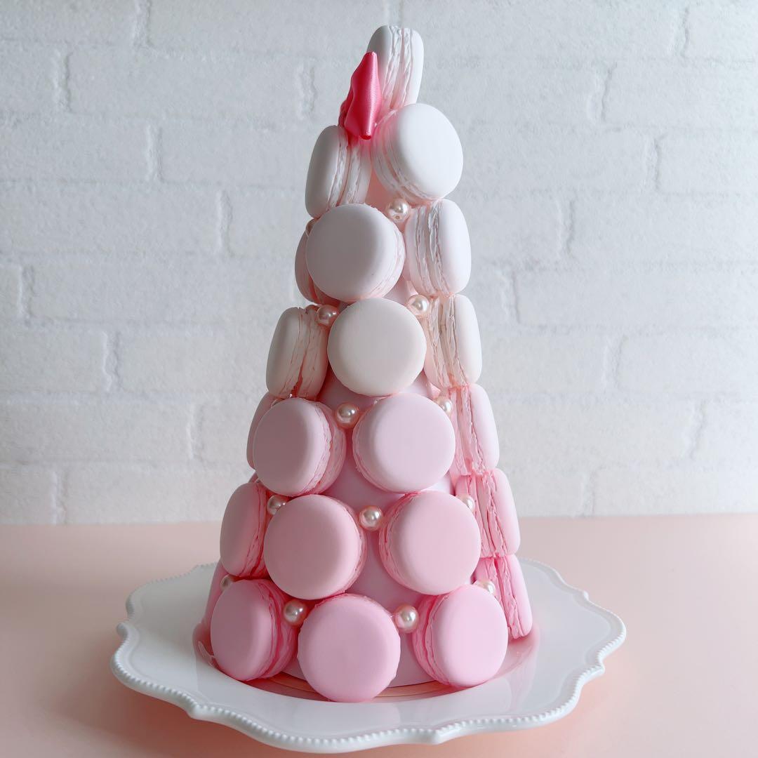 クリスマスツリー　マカロンタワー　ピンクグラデーション　チョコレートカラー２点