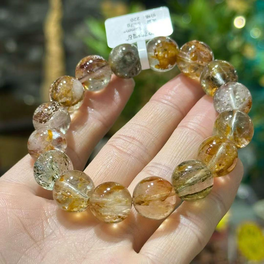ゴム花と銅鉱の共生鉱ブレスレット