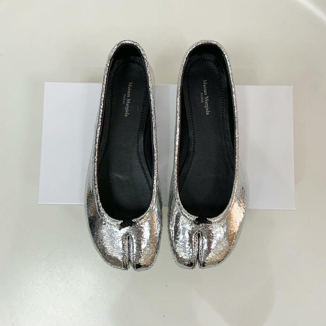 即日発送 Maison Margiela メタリックフラットシューズ 36
