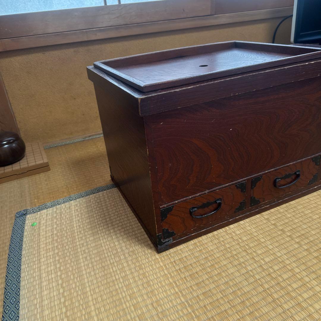 木製長火鉢 蓋付き 収納付き