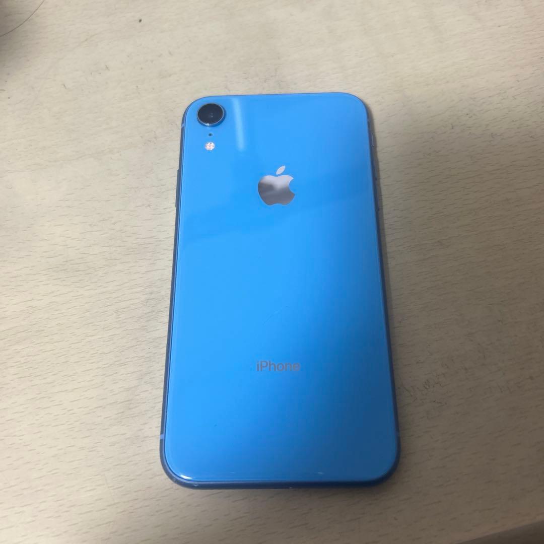Apple iPhone XR ブルー 画面ひびあり 64GB