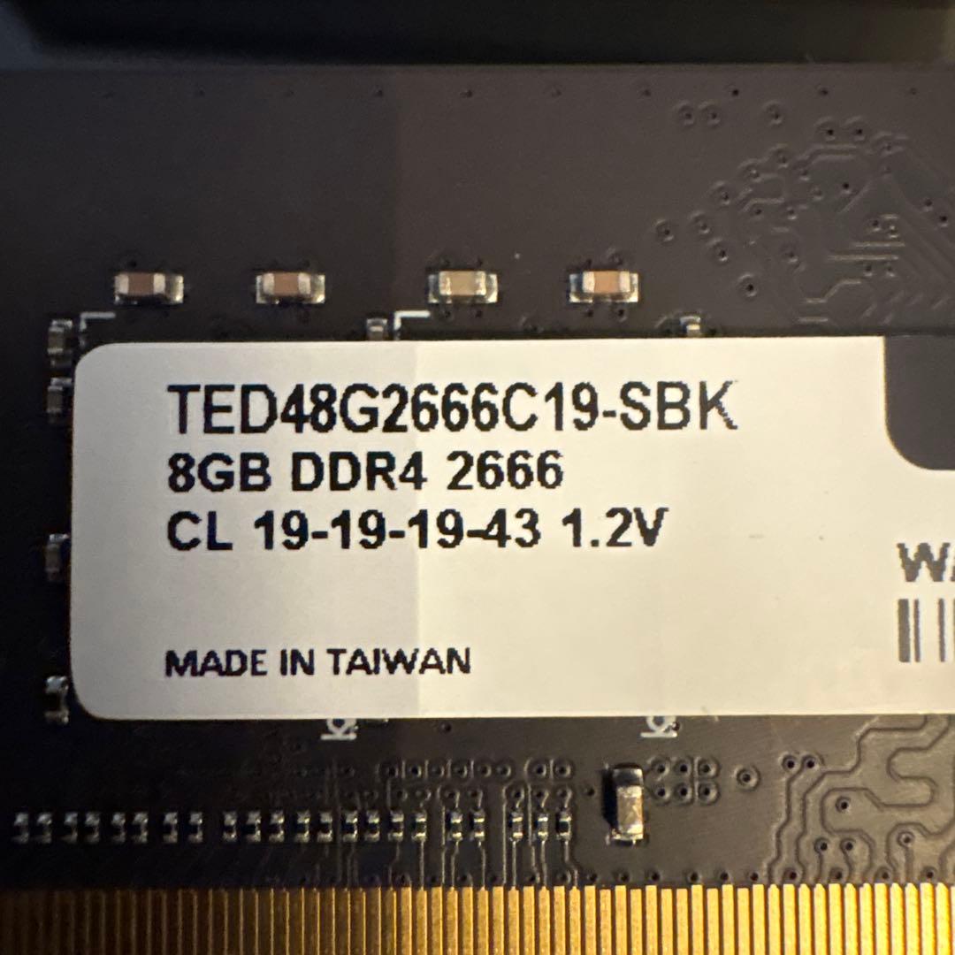 TEAMGROUP 8GB DDR4 2666MHz メモリ