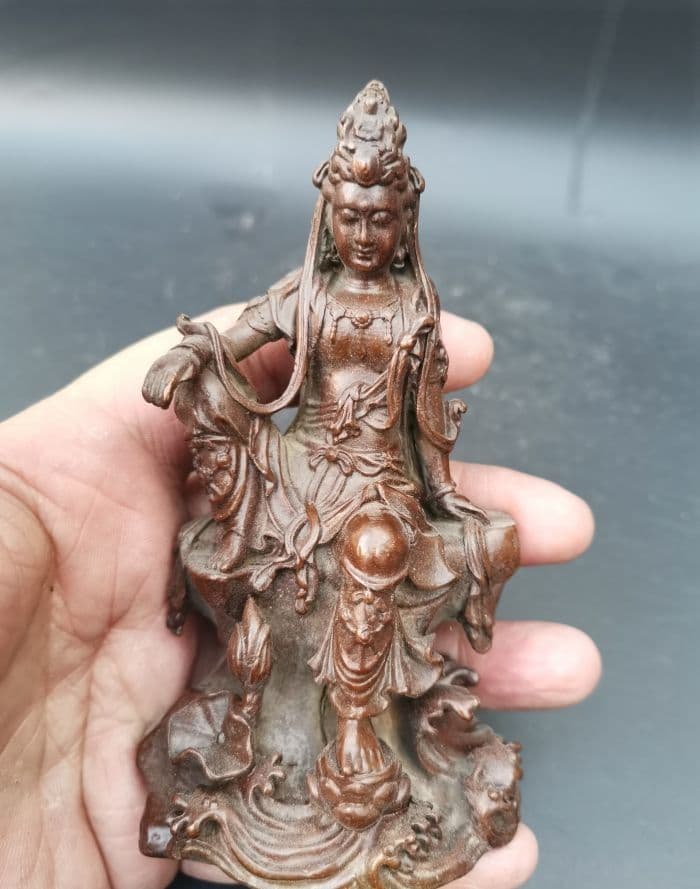 仏教美術 中国 仏像 自在観音 小仏像 銅製 銅器
