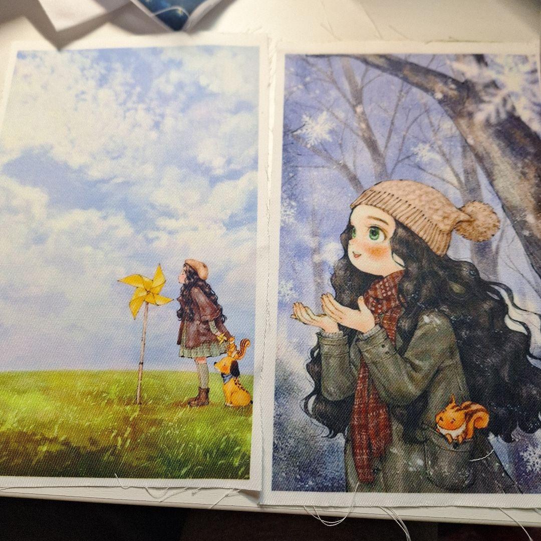 森の女性パネル生地