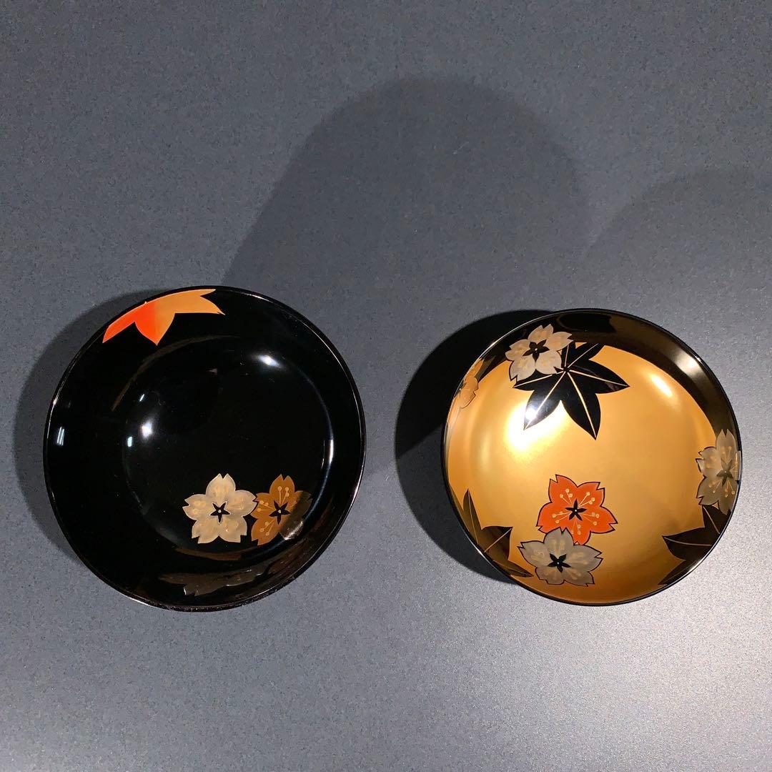 輪島塗　吸物椀5客　春秋　桜紅葉　お祝い　R0813P4