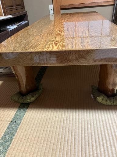 天然木　柿の木　一枚板　座卓　銘木 座卓 長方形 148*65*35