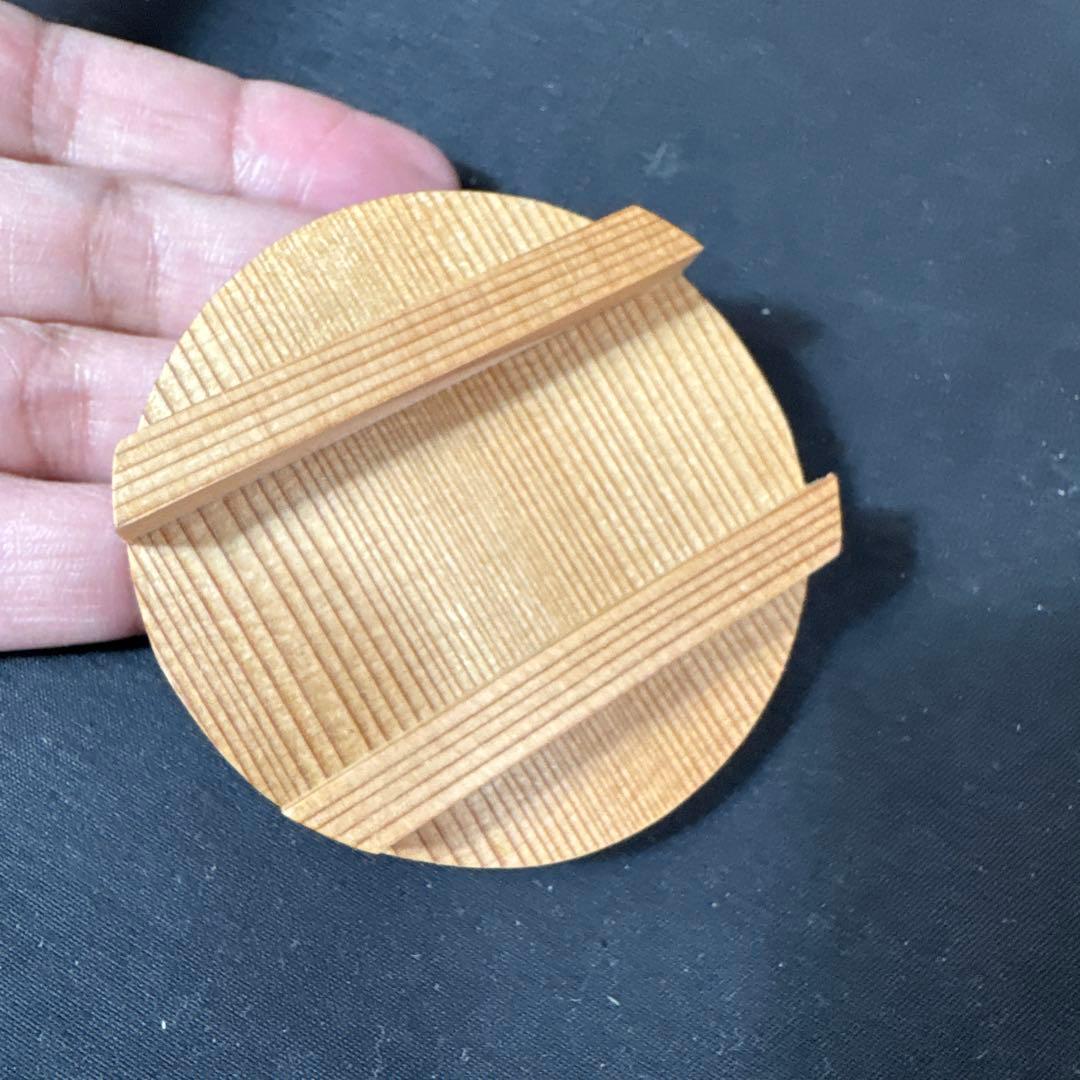 J36 送料無料　蒸籠形曲茶器　六代大与　茶道具　茶道　工芸品　木箱　茶入
