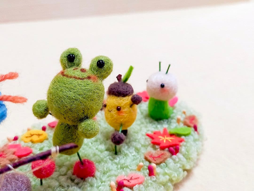 ✿羊毛フェルト✿かものはしくんの魚釣り✿みんなで一緒✿
