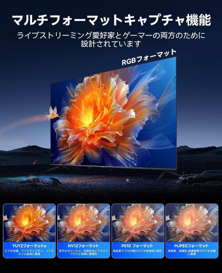 ORICO 4K@60Hz HDMI キャプチャーボード パススルー機能