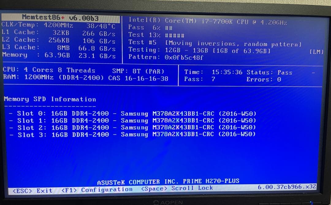 メモリ 16GB×4枚=64GB DDR4-2400 SAMSUNG 動作保証
