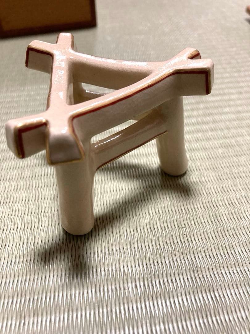 蓋置　鳥居　仁清　宝泉造 木箱付き