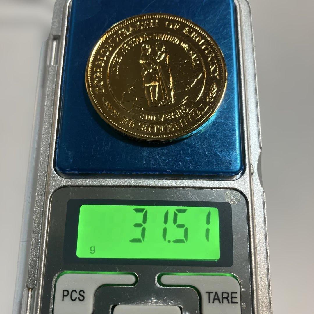 ケンタッキー州　200周年記念　金メッキ銀メダル　slv999　純銀　アメリカ