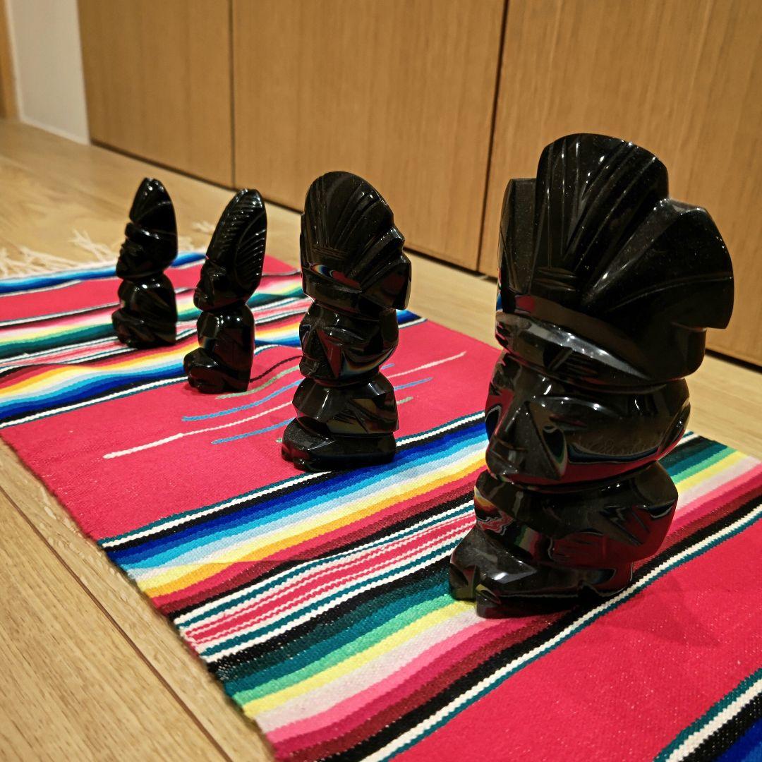メキシコ 土産 オブジェ4点セット メキシコのピラミッド 石 彫刻 芸術品