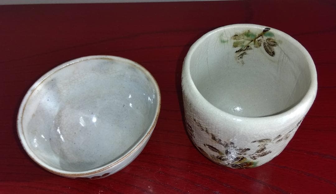 美濃焼の名工陶芸家　山田義孝【希少美品】手書き作品 急須湯呑みセット蓋取っ手付き