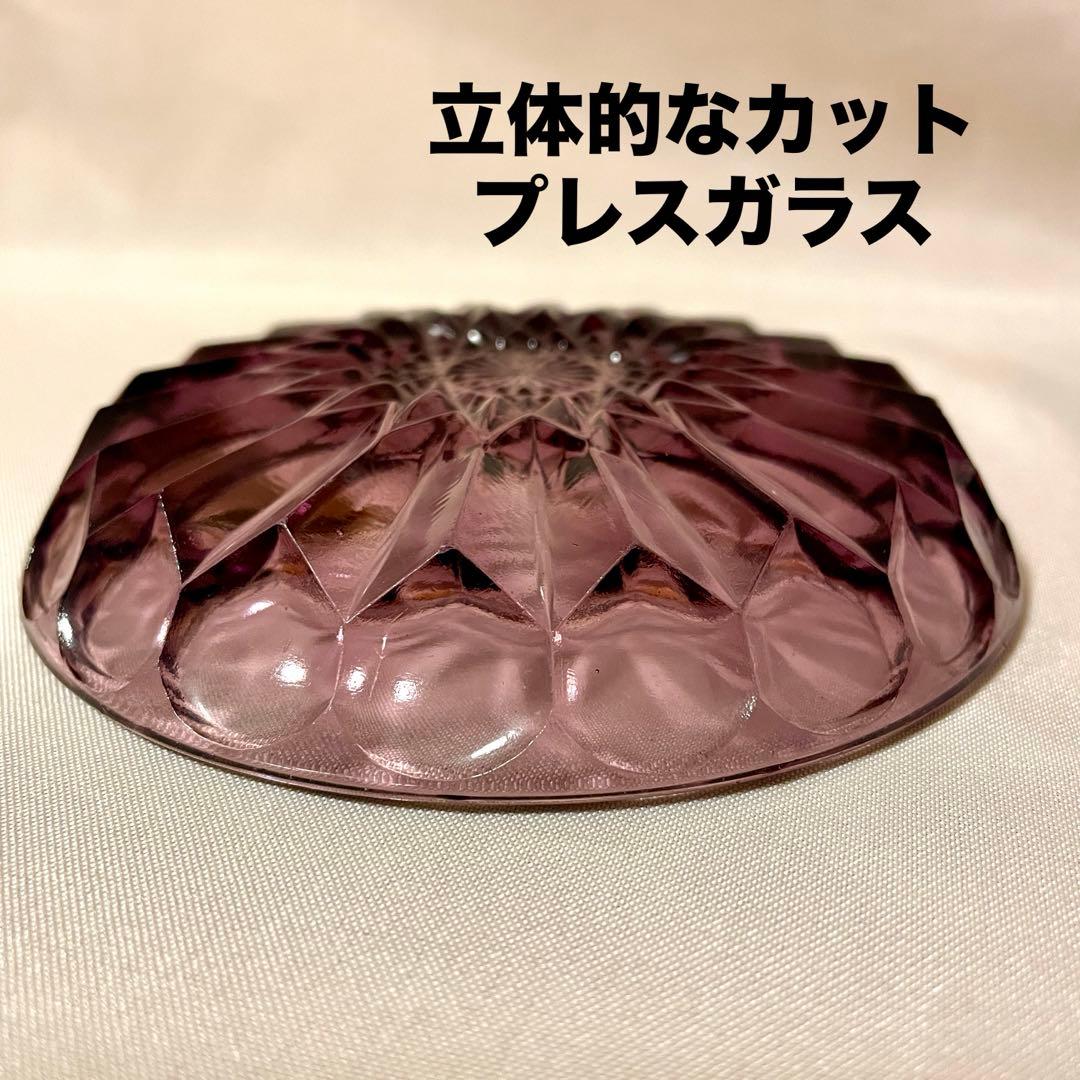 【美品】ウランガラス 丸皿 デザート アンティーク アールデコ 5枚セット