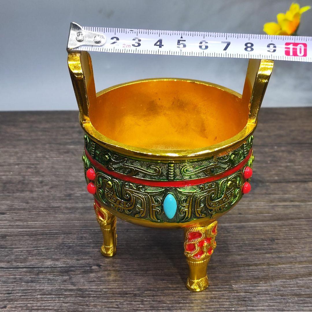 銅器 銅鼎 景泰藍三足鼎 香炉 挿し香炉 香道具 装飾品 工芸品 置物