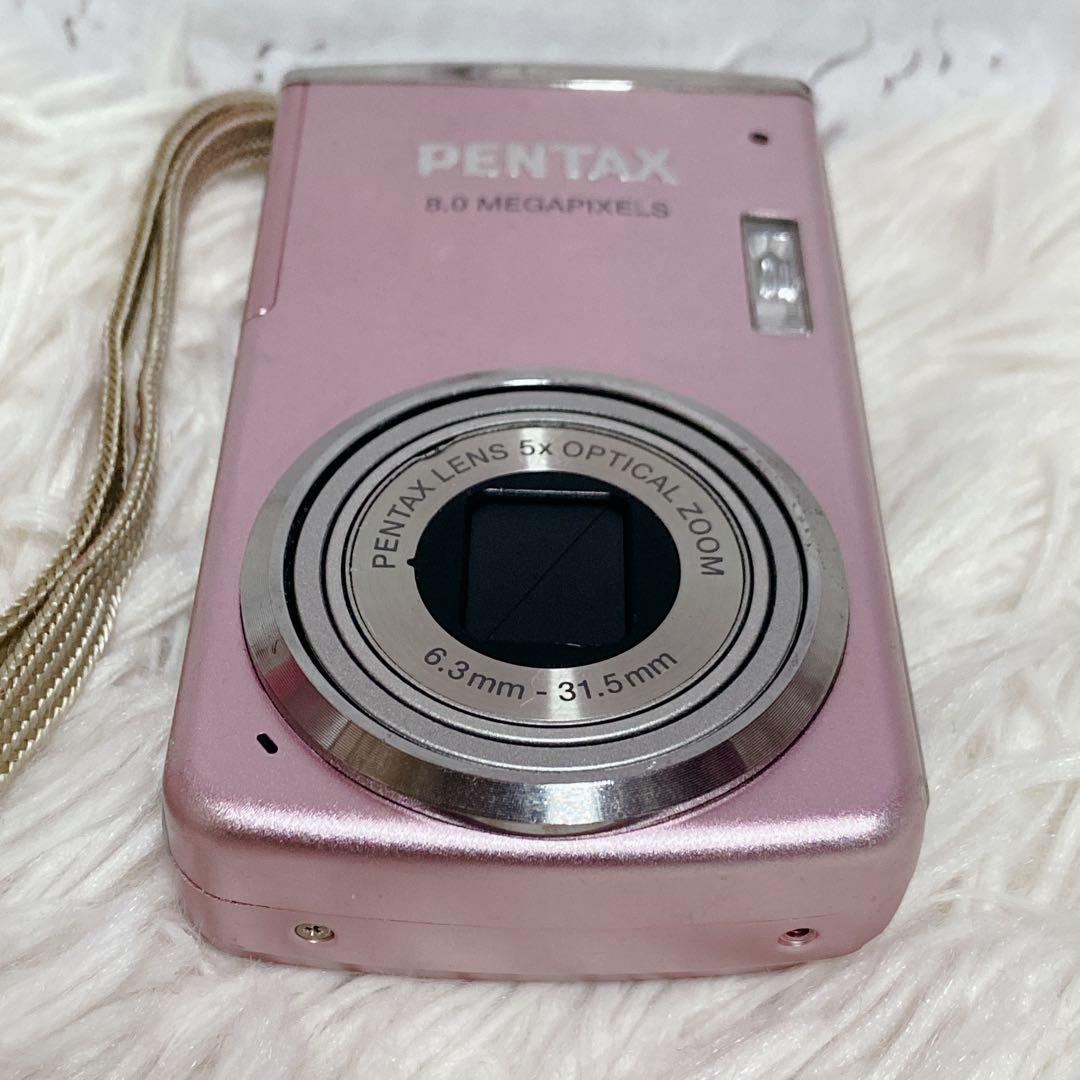 【極美品】 PENTAX optio M50 デジタルカメラ バッテリー ピンク