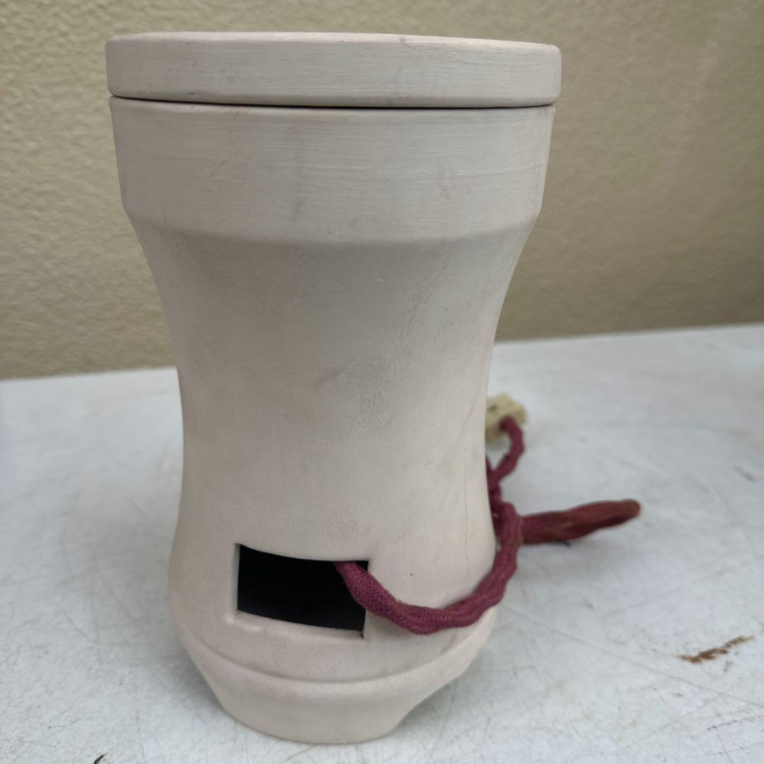 【通電確認済み】白泥 涼炉 京焼 煎茶道具 茶炉 風炉 陶印