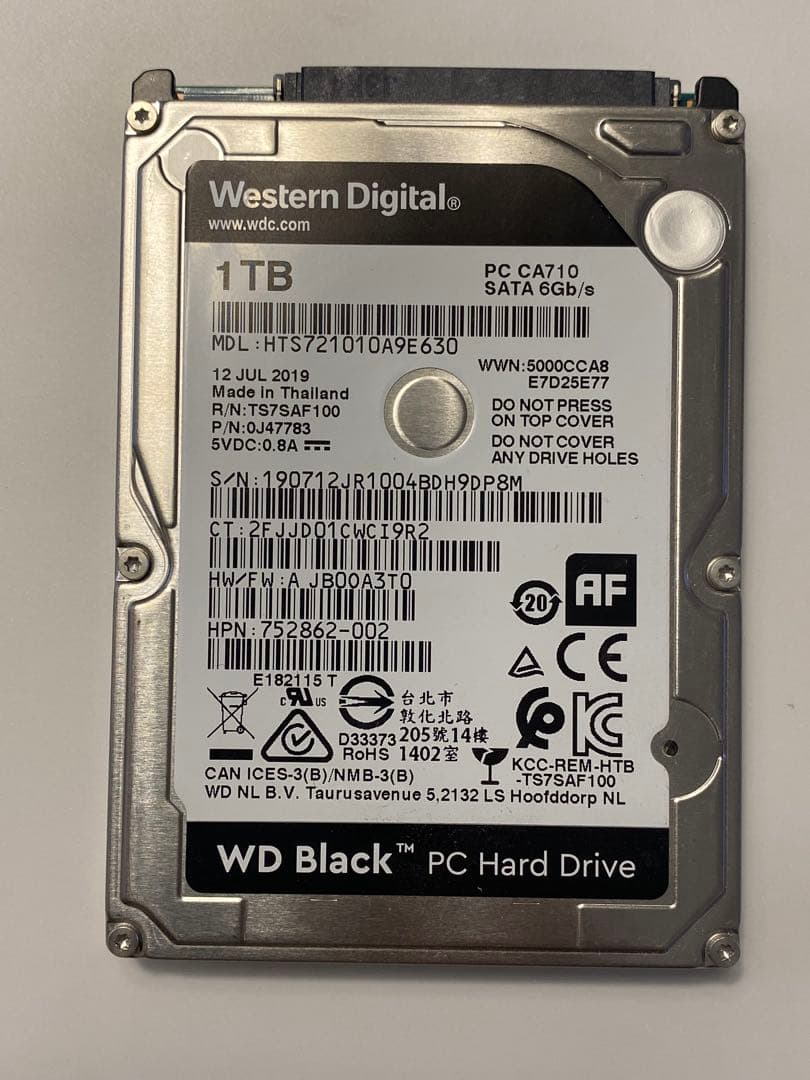 外付けハードディスク・ドライブ WD Black 1TB HDD 6Gb/s mix 12TB (1TBx12)